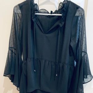 White House Black Market Black Dressy Top